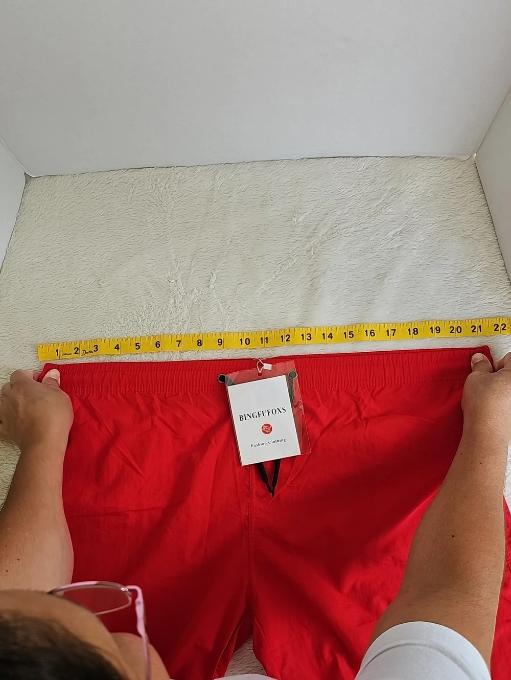 Bingfufoxs Red Swim Shorts Men's Size 4XL NWT